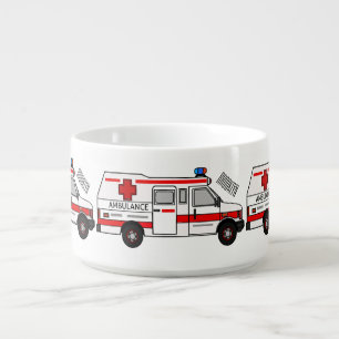 Ambulance cartoon illustration bowl