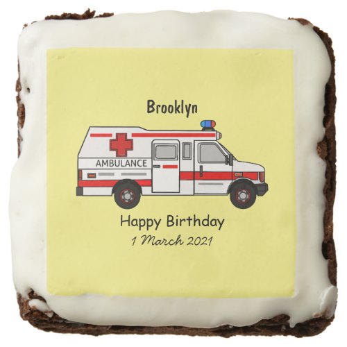 Ambulance cartoon illustration brownie