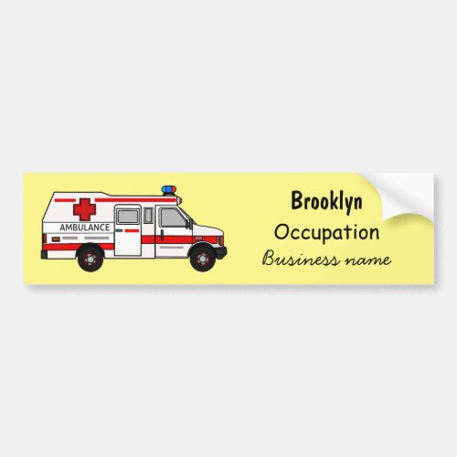 Ambulance cartoon illustration bumper sticker