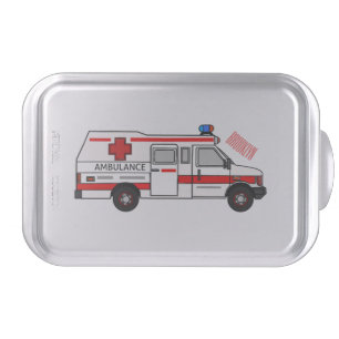 Ambulance cartoon illustration cake pan