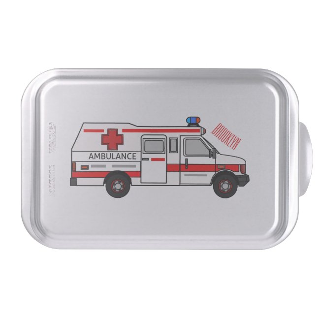 Ambulance cartoon illustration cake pan (Front)