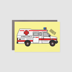 Ambulance cartoon illustration car magnet