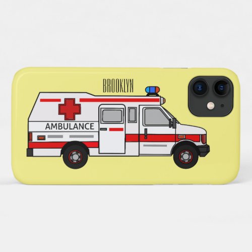 Ambulance cartoon illustration iPhone 11 case