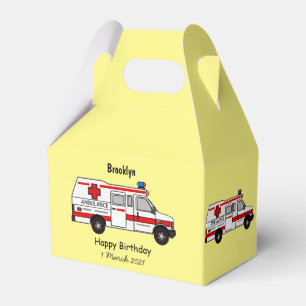 Ambulance cartoon illustration favor boxes