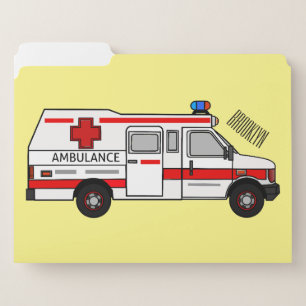 Ambulance cartoon illustration file folder