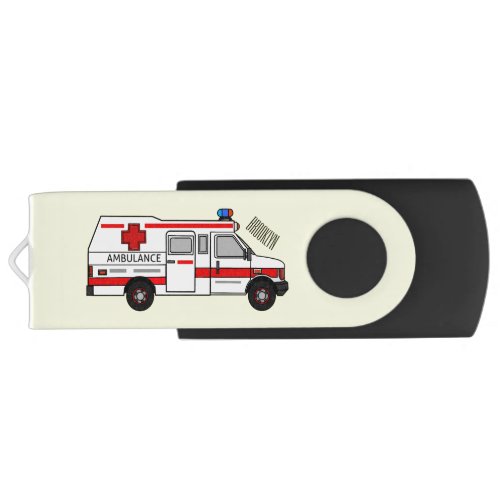 Ambulance cartoon illustration flash drive