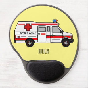 Ambulance cartoon illustration gel mouse pad