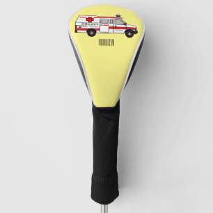 Ambulance cartoon illustration golf head cover