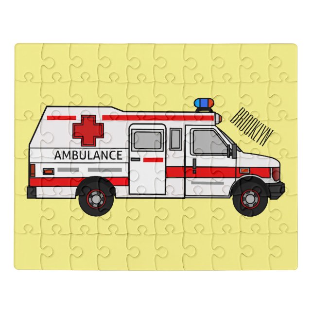 Ambulance cartoon illustration jigsaw puzzle (Puzzle Horizontal)