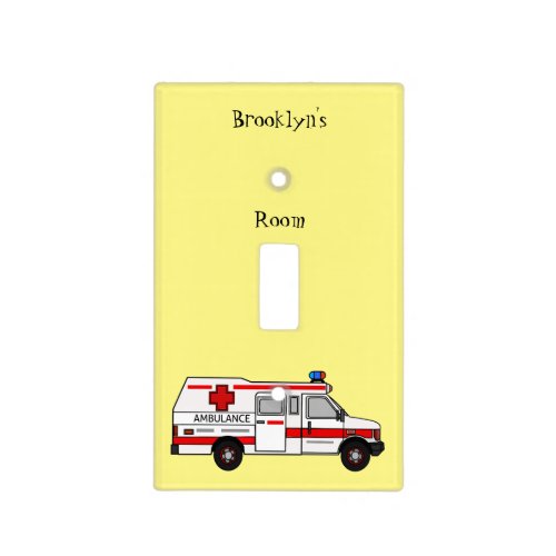 Ambulance cartoon illustration light switch cover