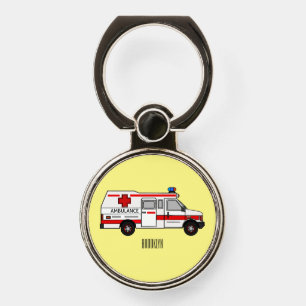 Ambulance cartoon illustration phone ring stand