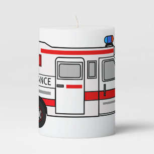 Ambulance cartoon illustration pillar candle