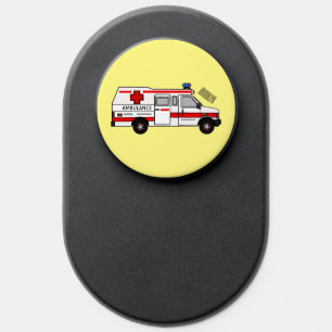 Ambulance cartoon illustration PopSocket