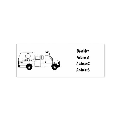 Ambulance cartoon illustration rubber stamp