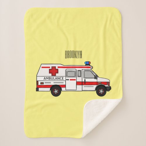 Ambulance cartoon illustration sherpa blanket