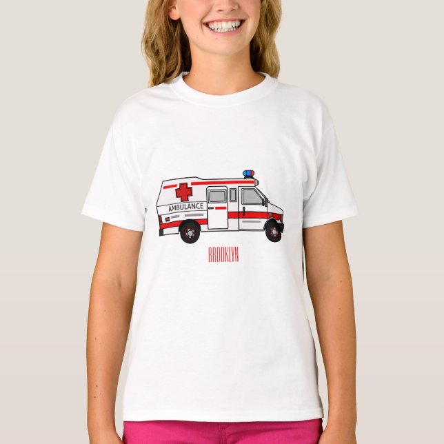 Ambulance cartoon illustration T-Shirt (Front)