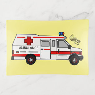 Ambulance cartoon illustration trinket tray