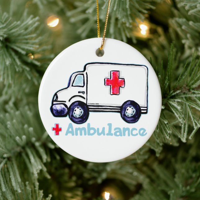 Ambulance Ceramic Ornament (Tree)