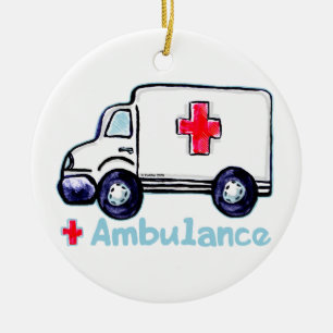Ambulance Ceramic Ornament