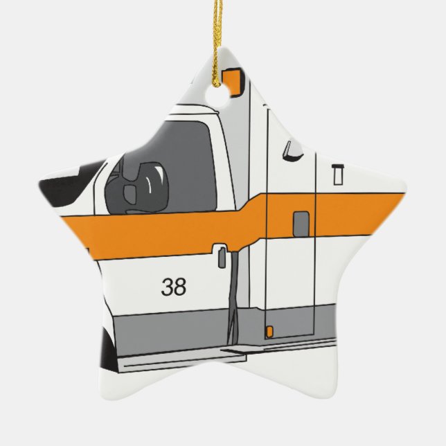 Ambulance Ceramic Ornament (Front)