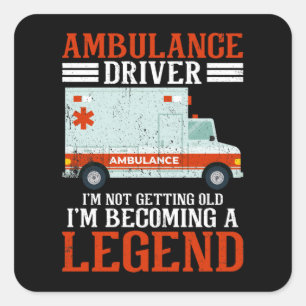Ambulance Driver Paramedic Square Sticker