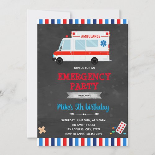 Ambulance emergency transportation invitation
