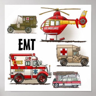 Ambulance EMT Vehicles Poster