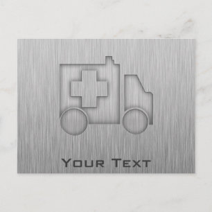 Ambulance; Metal-look Postcard