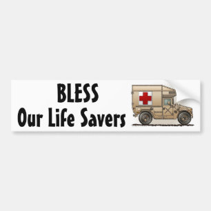 "Ambulance Military Hummer, Our Life Save... Bumpe Bumper Sticker