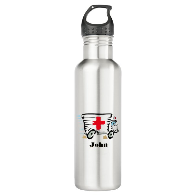 Ambulance Paramedic Medical Stainless Steel Water Bottle (Front)