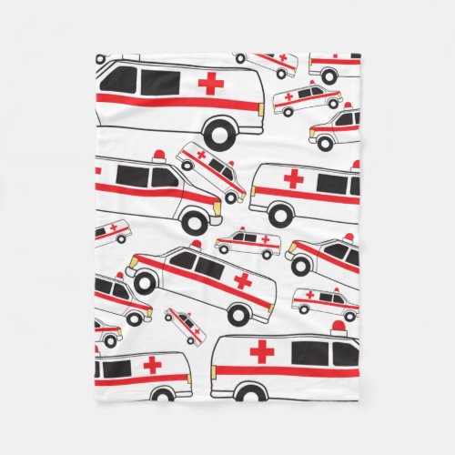 Ambulance Pattern Fleece Blanket