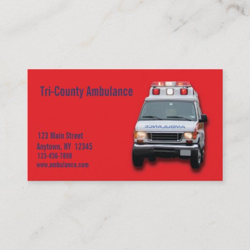 Customizable Ambulance Service Business Card