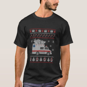 Ambulance Ugly Christmas Pajama Costume EMT Parame T-Shirt