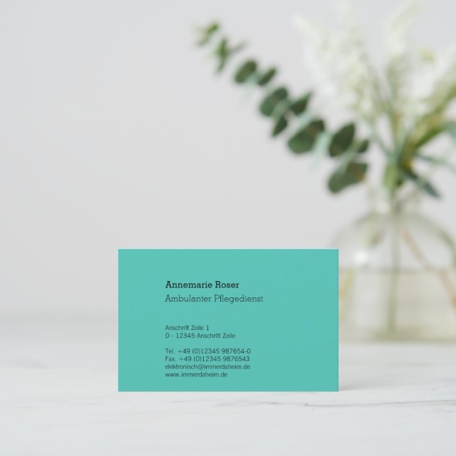 Ambulanter Pflegedienst Dezent  Business Card (Standing Front)