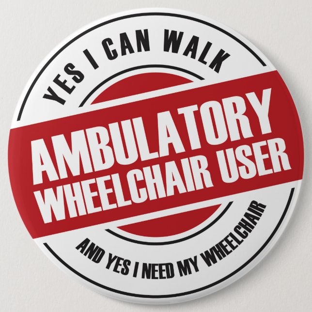 Ambulatory Wheelchair User Button (Front)