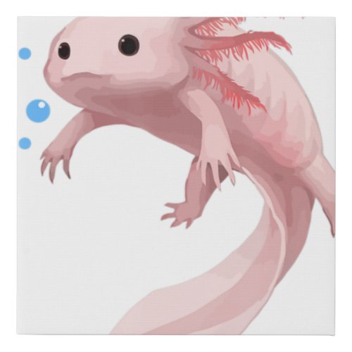 Ambystoma Mexicanum Cute Axolotl Teens Toddler Kid Faux Canvas Print