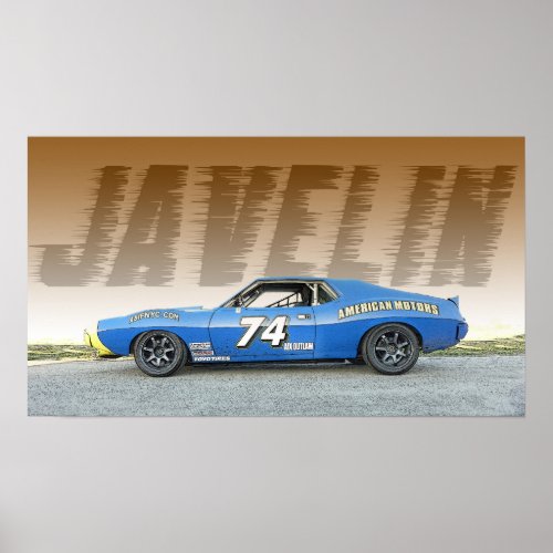 AMC Javelin Road Race Car Poster
