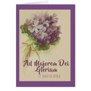 AMDG Ad majorem Dei gloriam Glory of God flowers Cards