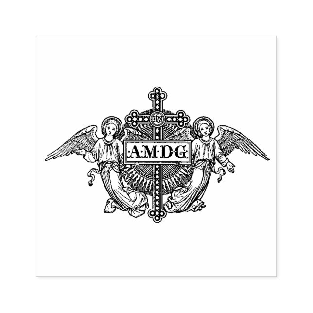 AMDG Ad majorem Dei gloriam Glory of God Rubber Stamp (Imprint)