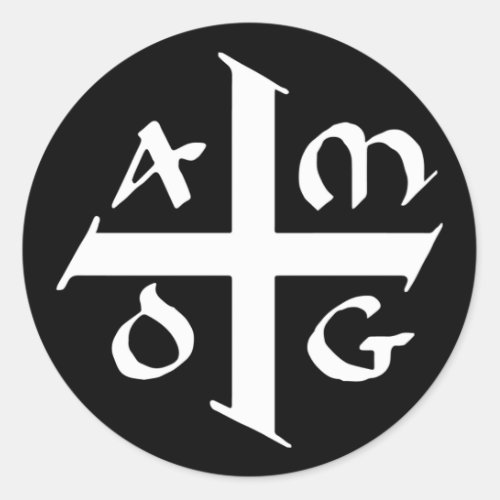 Amdg Ad Majorem Dei Gloriam Small Jesuit Cross Classic Round Sticker