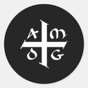 Amdg Ad Majorem Dei Gloriam Small Jesuit Cross Classic Round Sticker