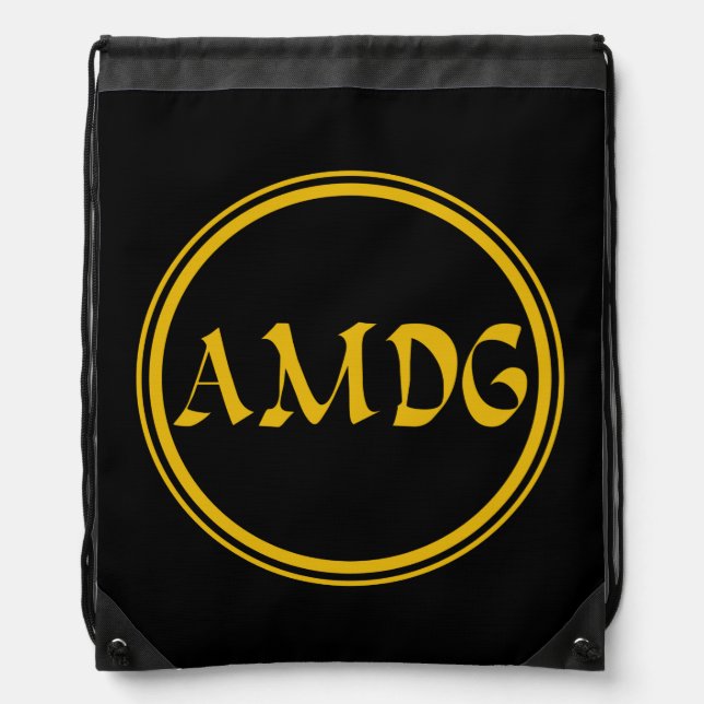 AMDG DRAWSTRING BAG (Front)