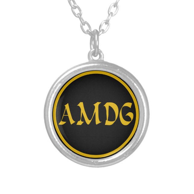 AMDG SILVER PLATED NECKLACE (Front)