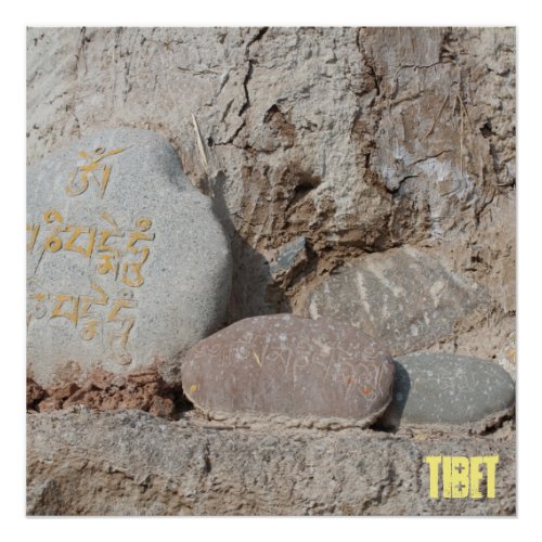 Amdo Tibetan Buddhist Mani Stones Poster