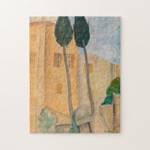 Amedeo Modigliani - Cypresses and Houses at Cagnes