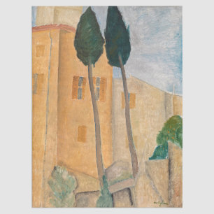 Amedeo Modigliani - Cypresses and Houses at Cagnes Tissue Paper
