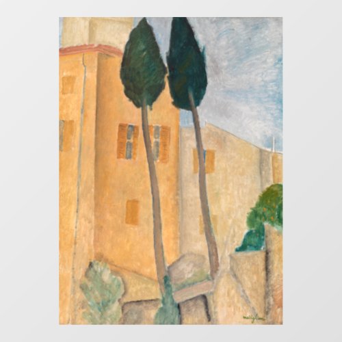 Amedeo Modigliani _ Cypresses and Houses at Cagnes Window Cling