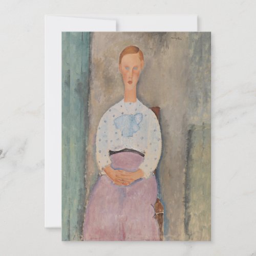 Amedeo Modigliani _ Girl with a Polka_Dot Blouse Invitation