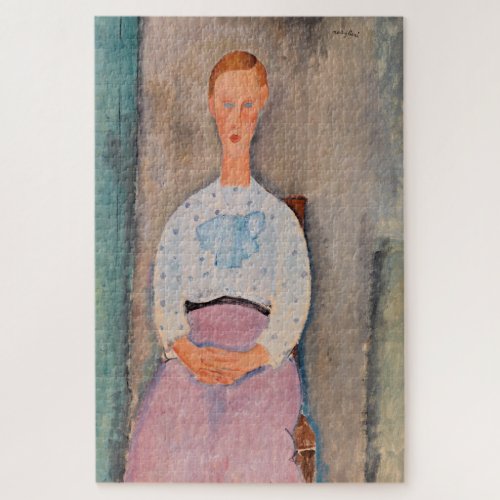 Amedeo Modigliani _ Girl with a Polka_Dot Blouse Jigsaw Puzzle