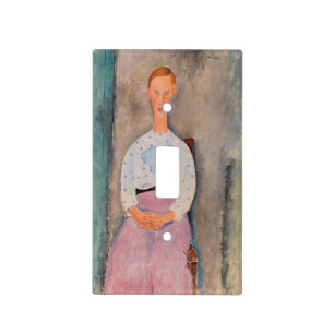 Amedeo Modigliani - Girl with a Polka-Dot Blouse Light Switch Cover